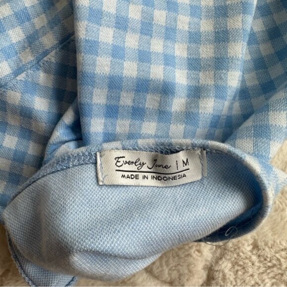 Emily June | Blue & White Check Halter Strap Plaid Bodycon Dress | Size Medium - Picture 6 of 10